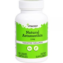 (미국직배) 비타코스트 아스타잔틴 5mg 60캡슐 Vitacost Natural Astaxanthin - 5 mg - 60 Liquid Capsules, 1개, 60정