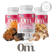[3병기획] 옴 머쉬룸 비오틴 뷰티 풀 1000mcg 90캡슐 동충하초 차가 버섯 함유, 1개, 기본