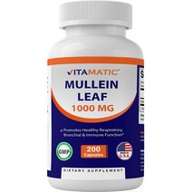 Vitamatic 뮬레인 잎 1000mg 200 캡슐, 1개, 200캡슐