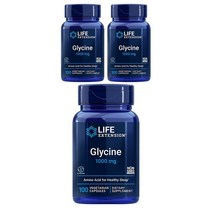 라이프익스텐션 글라이신 글리신 1000mg 100정 3개세트, 1개, 100캡슐 x 3개