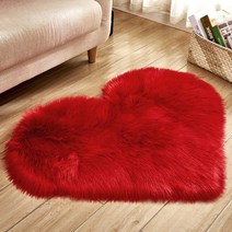 heart antiskid soft 인조 모피 양탄자 실내 양가죽 러그 모던 러브 카펫 매트 블루 화이트 핑크 그레이 거실 침실