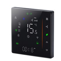EU 히터 쿨러 스마트 온도 조절기 WIFI 100% 0-10V 비례 제어 밸브 24 파이프 3 고속 작동 Alexa Google 홈, 02 Black_05 24V 4P 3speed