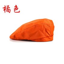 쉐프모자 주방 요리사 조리 모자 카페 제빵사 제빵 위생모 통기성 웨이터 베레모 케이터링 밀크 티 숍 레스토랑 작업, 주황색, 프리 사이즈로 조절 불가 (56-