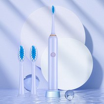 전기 칫솔 가정용 부드러운 머리 진동 초음파 칫솔 배터리 방수 가정용 지능형 유도 유형, 보라색