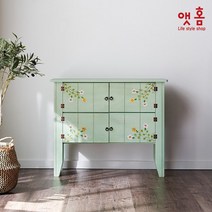 [KT알파쇼핑]앳홈 데이지 콘솔 서랍장 2단, 민트