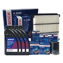 트랙스 U2 1.4 터보 M/T 가솔린 ACDelco 합성유 엔진오일 5W30(4L) + 보쉬 오일필터(O0014)+에어필터(A2913) 세트