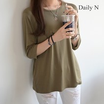 데일리앤 베이직 루즈핏 레이온 7부 티셔츠