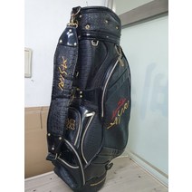 중고 p 제펜 명품 아시리 골프 블랙 가죽핏 캐디백 / 쓩, 없음