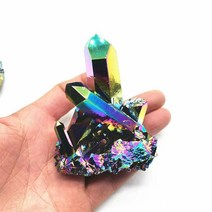 BISMUTH 비스무트 천연 석 무지개 영 크리스탈 티타늄 광물 표본 치유 1 개, 4.200250g