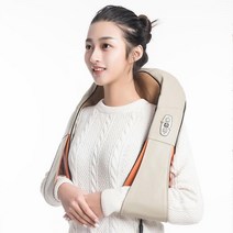 어깨온열찜질기 목어깨 전기찜질 깊은 열 안마 적외선 마사지기 u자형 전기 지압 목 뒤 어깨 몸 자동차/, 03 Beige 3 button_02 EU plug