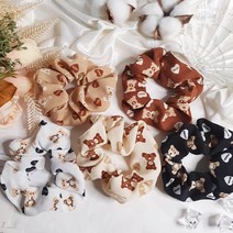 곰돌이 곱창밴드 헤어 머리끈 스크런치