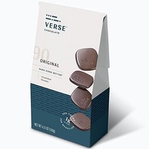 Verse 다크 초콜릿 스퀘어 | 개별 포장 저당 비건 글루텐 프리 케토 유기농 및 공정 무역 코코아 90% 카카오 4.23 온스 박스(오리지널 1 박스), 90% 다크초콜릿 오리지널 (1박스