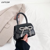 CNTCSM 키즈백 봄여름 큐빅 리본 여아 핸드백 미니멀 여성 체인 크로스백 립스틱 백 여아