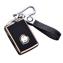 baina볼보 스마트 키 케이스XC60 XC90 V90 XC40 S60L S90 S80I V40키 케이스키체인, 검은색