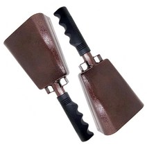 DEKE Home 직구 미국 2팩 25.4cm 10인치 스틸 카우벨노이즈 메이커 핸들 포함. 응원 벨 스포츠 축구 게임 이벤트. 대형 솔리드 스쿨 핸드벨. 카우벨. 타악기 악기., Copper