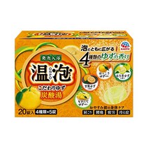 바스로망 온포 탄산발포 일본 입욕제 귤 시리즈, 4종 향기 20개입개