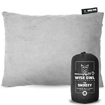 Wise Owl 아웃피터 메모리폼 베개 캠핑, 소형(1팩), 회색