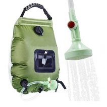 샤워백 블루 20L 대용량 야외용 간이샤워기, 카키