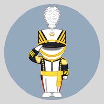 공면 본부 GMHQ 해군사관학교 생도 예복 군인 라운드 스티커