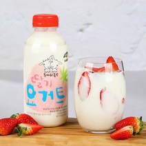 [ 슈퍼맨푸드] 임실 치즈마을 수제 요거트 딸기 500ml 4병, 4개