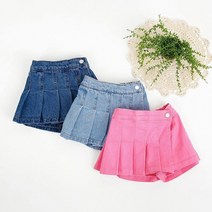 여아 주름 치마바지 아동 청치마 랩 스커트