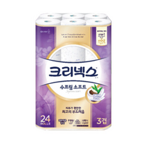 유한킴벌리 크리넥스 수프림소프트 3겹 24롤 화장지, 단품