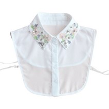 여성 분리 가능한 블라우스 거짓 칼라 수제 비즈