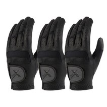 기어엑스 남성용 올양피 골프장갑 검정 왼손 3장