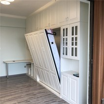 원룸 좁은방 슈퍼싱글 더블 원목 움직이는 접이식벽침대 붙박이침대 저상형침대, 1.2미터 사이드 플립 철물건