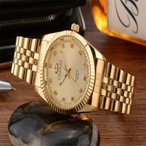 아가파우 18K GP 골드색 CHENXI 손목 시계 금 도금 스테인레스 스틸 명품 남성 남자 시게 정장 메탈 악세사리 패션 축하 생일 선물 럭셔리 데일리 남성시계 남자시계 정장시계