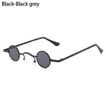 스포츠용품 액세서리 작은 라운드 선글라스 여성 남성 UV400 펑크 태양 안경 스팀 미니 금속 프레임 캔디, 01 Black-Black grey