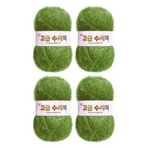 울클럽 별꽃수세미 DIY 고급수세미실 4볼세트 + 동영상제공, 161그린카키
