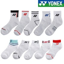 요넥스(YONEX) 남성 여성 스포츠 양말 러닝 헬스 테니스 운동 두툼한 쿠션 단목 중목 발목 개별포장, 01.화이트/블랙(SN017M)_남성