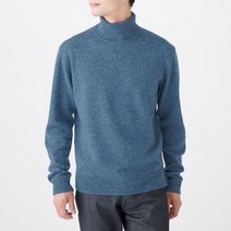 무인양품 MUJI 남성 목이 편한 저지 미들게이지 터틀넥 스웨터 M9AA906