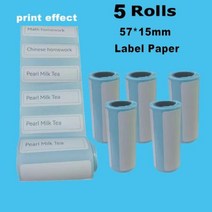 미니 접착 라벨 프린터 휴대용 열 블루투스 사진 인쇄 포켓 57mm 안드로이드 IOS., CHINA, 5pcs label paper, 5pcs label paper+5pcs label pa