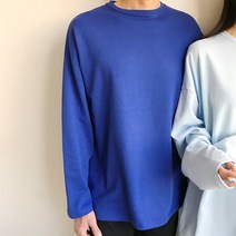 인디우드 (6color) 남녀공용 부드러운 특양면 오버핏 롱 티셔츠