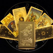 타로 카드 세트 78 pcs 라이더 웨이트 브론징 오라클 gudebook 초심자 엔터테인먼트 파티 게임 선물이있는 데크, 검은 색
