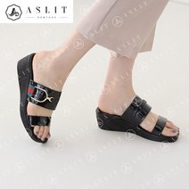 애슬릿 애슬릿 여성 통굽 웨지 투 스트랩 키높이 슬리퍼 5cm