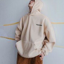 20대 남친룩 겨울용 오버핏 스트링 기모 후드티 / 편한 남성 코디 나들이