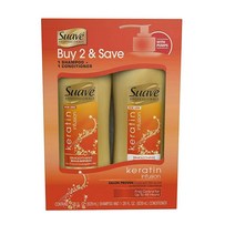 SUAVE HAIR Professionals 케라틴 인퓨전 스무딩 샴푸 및 컨디셔너 펌프 포함 793.8g(28온스) 수아브