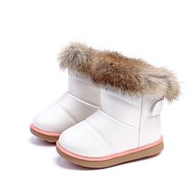 Komfyea 여아용 스노우 부츠 야외 어린이 겨울 부드러운 밑창 편안한 캐주얼 따뜻한 신발 핑크 6 Toddler, White