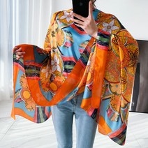 DFMEI.실크 스카프.Silk scarf.실크 고급 스카프 여 패션 무난사 롱 스카프 선염 방지 숄