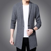 남성 가을 가디건 스웨터 X-롱 니트 스웨터 재킷 패션 싱글 버튼 코트 캐주얼