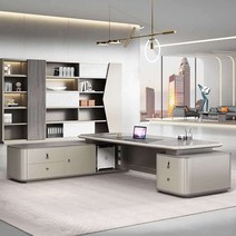 대표실 테이블 회사 중소기업 사무 가구 사장님 책상, 2.4m 럭셔리 더블 캐비닛