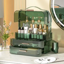 은상사 투명 크리스탈 뚜껑 화장품정리함, 올리브트리