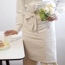 인블룸 면마 하프 에이프런 허리앞치마, 내츄럴