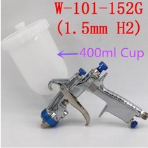 에어 스프레이건 분사기 일본 W101 HVLP 스프레이 건 134G 핸드 수동 페인트 자동차 가구 공기 분무기 0.81, 09 400ml Cup(1.5mm H2)