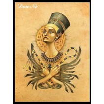 고대 이집트 그림 다이아몬드 자수 모자이크 여왕 Cleopatra 벽 그림 라인 석 크리스탈 퍼즐 쥬얼리 크로스, [12] 55x40cm Square, 10 hgaj9