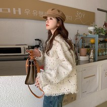 여성 레이디스 루즈핏 일타스캔들 남행선 꽈배기 미니 가디건 오버핏 레트로 스웨터 숏 베이직 화이트 봄신상