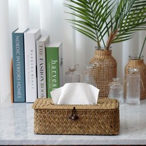 라탄 사각 원형 두루마리 티슈함 휴지 케이스 정리함 티슈커버 쏠리또, 1개, 직사각 티슈함(27x12x8cm)